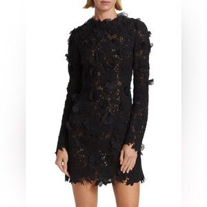 JASON WU COLLECTION Floral Guipure Lace Minidress Black Size 2 NWT